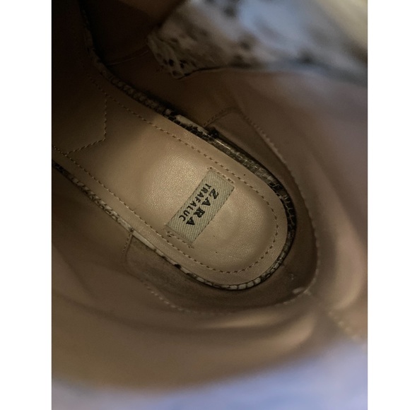 Zara Trafaluc cap toe faux snakeskin bootie size US 6.5 - Picture 6 of 10